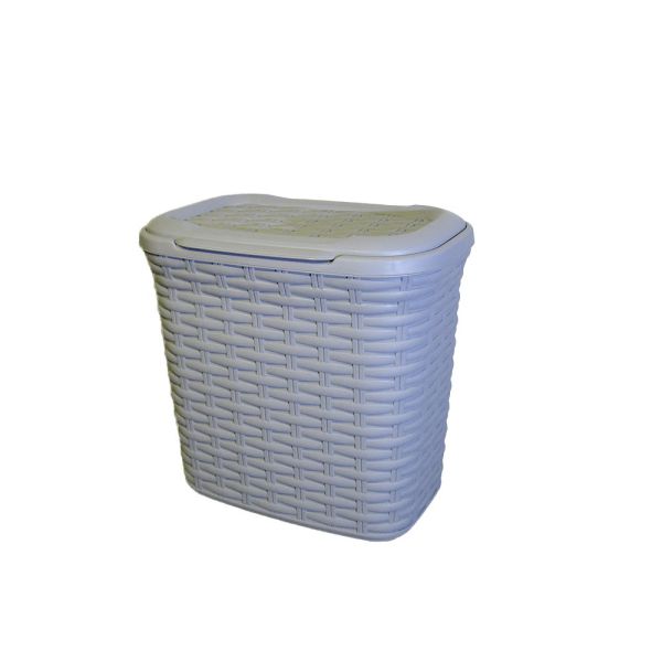 Корзина RATTAN прямоугольная с крышкой, 7л Серый металлик