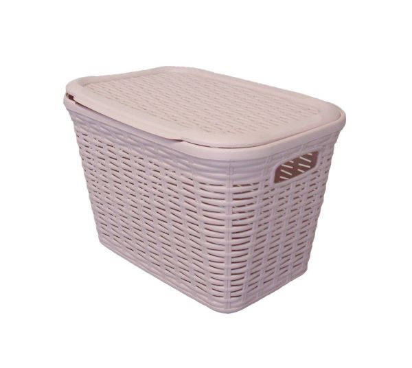 Корзина RATTAN прямоугольная с крышкой, 20л Пурпурно-розовый
