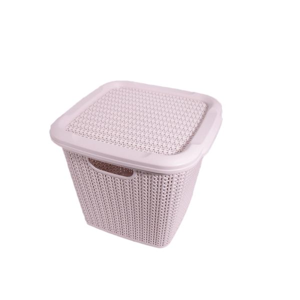 Корзина универсальная 15л, 300х300х275мм Розовая пудра