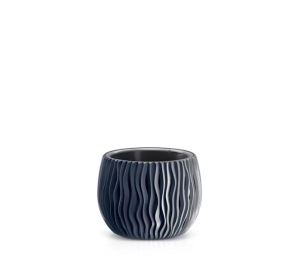 Горщик круглий Sandy Bowl із вкладишем, 150мм Антрацит