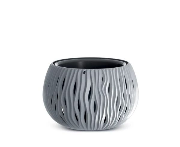 Горщик круглий Sandy Bowl із вкладишем, 240мм Сірий