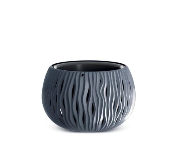 Горщик круглий Sandy Bowl із вкладишем, 240мм Антрацит