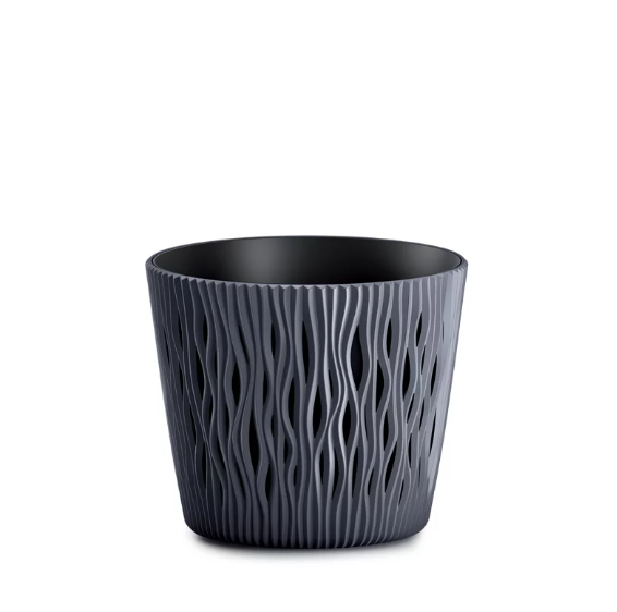 Горщик круглий Sandy Round 22см Антрацит