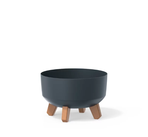 Горщик для квітів круглий GRACIA LOW на ніжках 30 см Антрацит