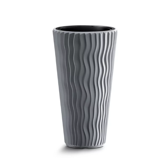 Горщик для квітів круглий Sandy Slim 40см Сірий