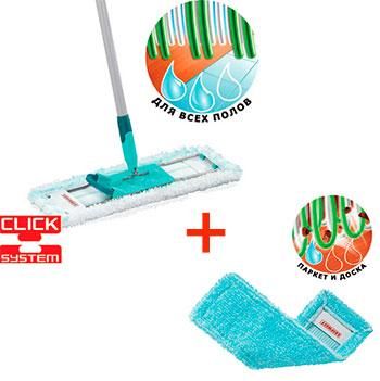 Комплект: Швабра Leifheit Profi 42 см Micro Duo  + сменная Губка для паркета Extra Soft