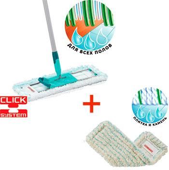 Комплект: Швабра Leifheit Profi 42 см Micro Duo + сменная Губка для плитки Cotton Plus