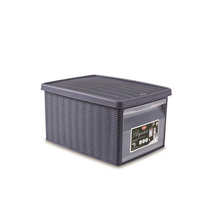 Ящик для зберігання з кришкою та фронтальними дверцятами Stefanplast ELEGANCE M