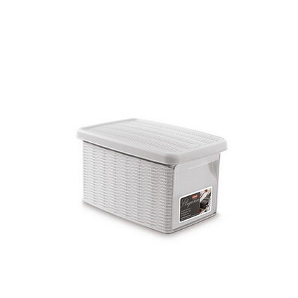 Ящик для зберігання з кришкою та фронтальними дверцятами Stefanplast ELEGANCE S Білий