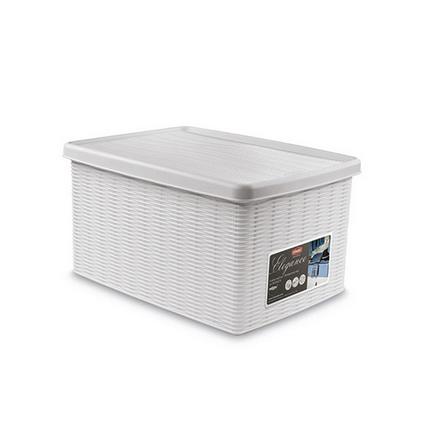 Ящик для зберігання з кришкою Stefanplast ELEGANCE M Білий