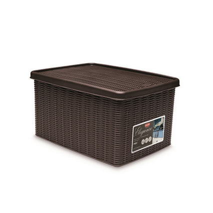 Ящик для зберігання з кришкою Stefanplast ELEGANCE M Темно-коричневий