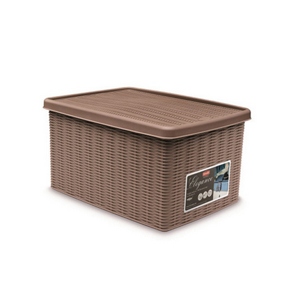 Ящик для зберігання з кришкою Stefanplast ELEGANCE M Мокка