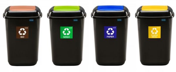 Сміттєвий бак для сортування сміття QUATRO BIN з кришкою, що плаває 12 л Салатовий