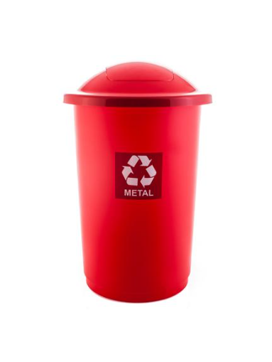 Мусорный бак для сортировки мусора TOPBIN 50л Красный