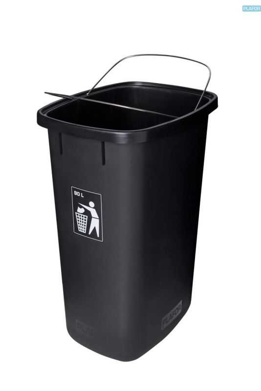 Мусорный бак для сортировки мусора SORT BIN Black 90л Красный