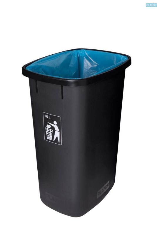 Мусорный бак для сортировки мусора SORT BIN Black 90л Красный