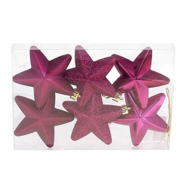 Набор пластиковых новогодних украшений 6 шт. D-7,5 см 12442