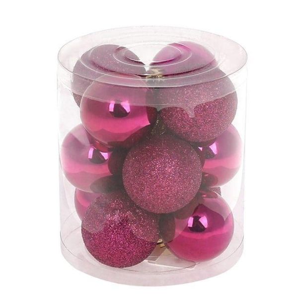 Набор пластиковых новогодних шаров 12 шт. D-4 см. 12436