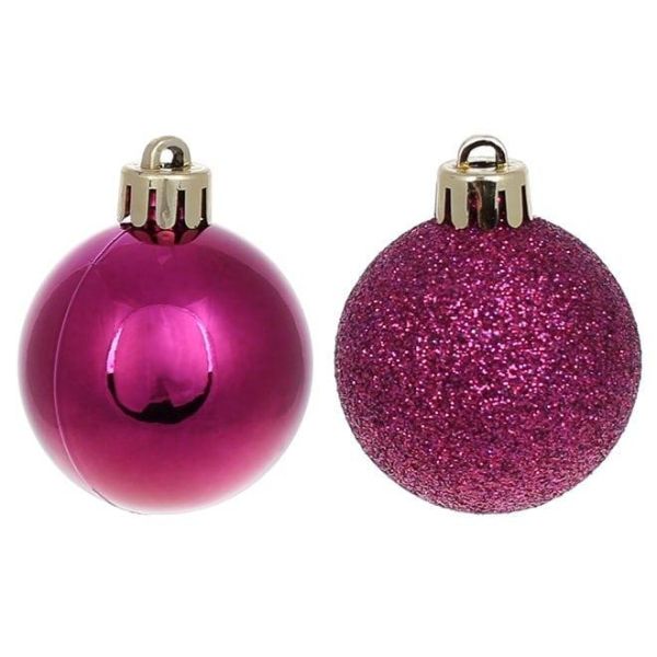 Набор пластиковых новогодних шаров 12 шт. D-4 см. 12436