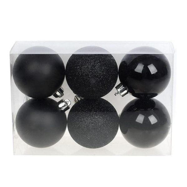 Набор пластиковых новогодних шаров 6 шт. D-6 см. 12421