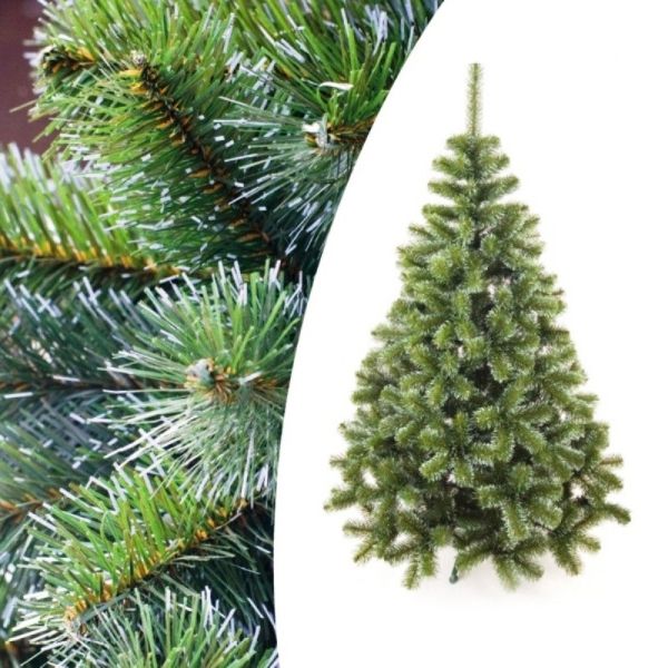 Искусственная новогодняя елка ЛЕСНАЯ с белыми кончиками 220 см