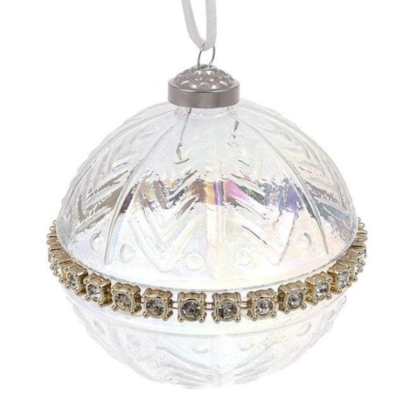 Набор стеклянных новогодних подвесок 10 см. 4 шт. 12848