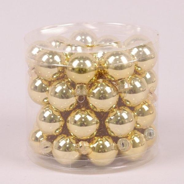 Шарики стеклянные 3 см. золотые глянцевые (45 шт.) 44551