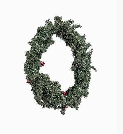 Гірлянда 270 см. декоративна Creston Frosted зелена із шишками та ягодами.