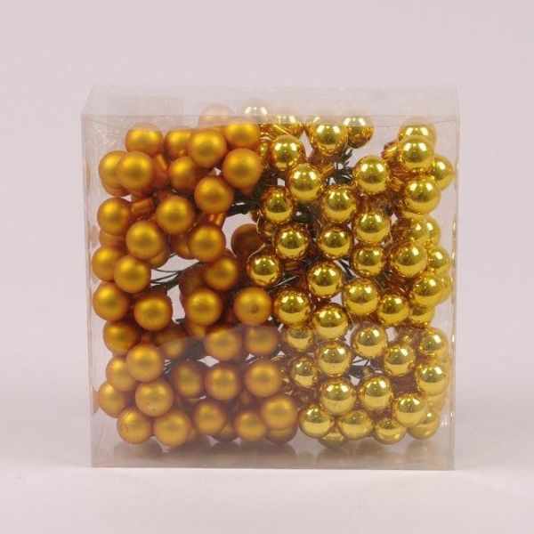 Шарики стеклянные 1,5 см. оранжевые (12 пучков-144 шарика) 44386
