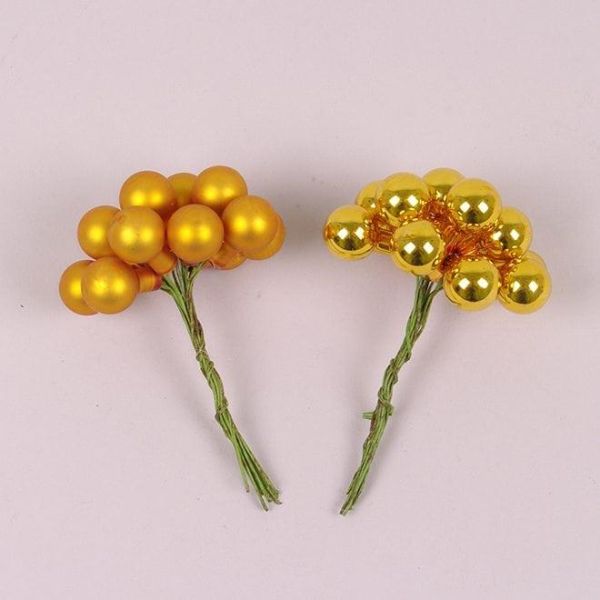 Кульки скляні 1,5 см. оранжеві (12 пучків-144 кульки) 44386