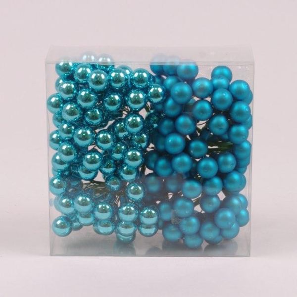 Шарики стеклянные 1,5 см. изумрудные (12 пучков-144 шарика) 44388