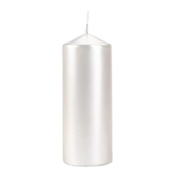 Свічка циліндр Bispol 6х15 см. перлова