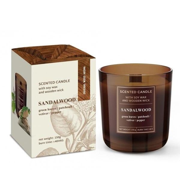 Ароматична свічка з дерев'яним ґнотом "Sandalwood"