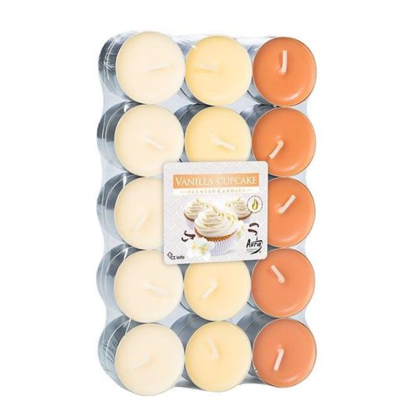 Свічка чайна пігулка ароматична Bispol мікс Ванільне тістечко D-3,9 см. 30 шт