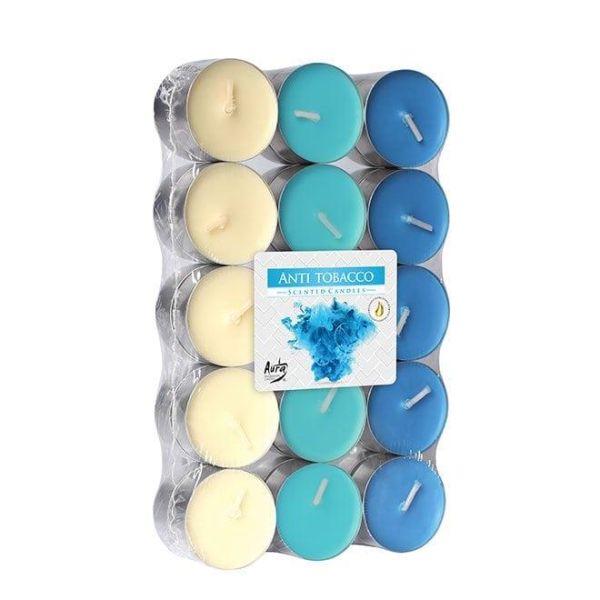 Свічка чайна пігулка ароматична Bispol мікс Антитютюн D-3,9 см. 30 шт