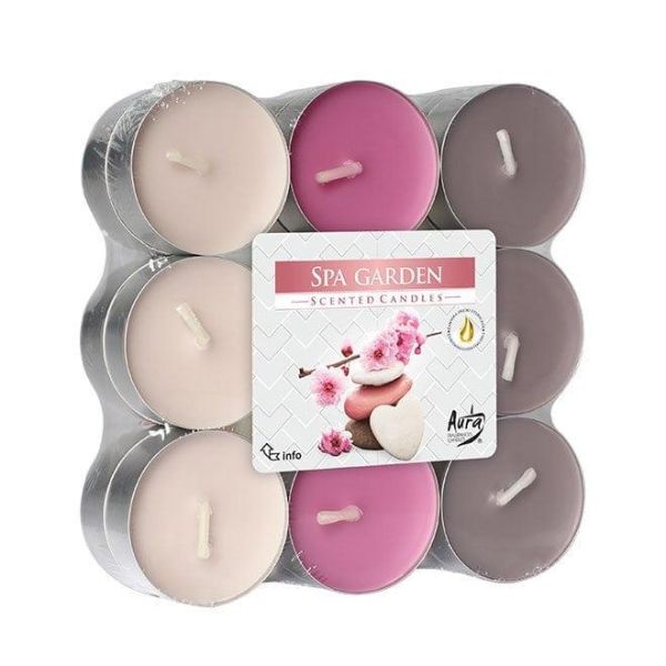Свічка чайна пігулка ароматична Bispol мікс Спа Сад D-3,9 см. 18 шт