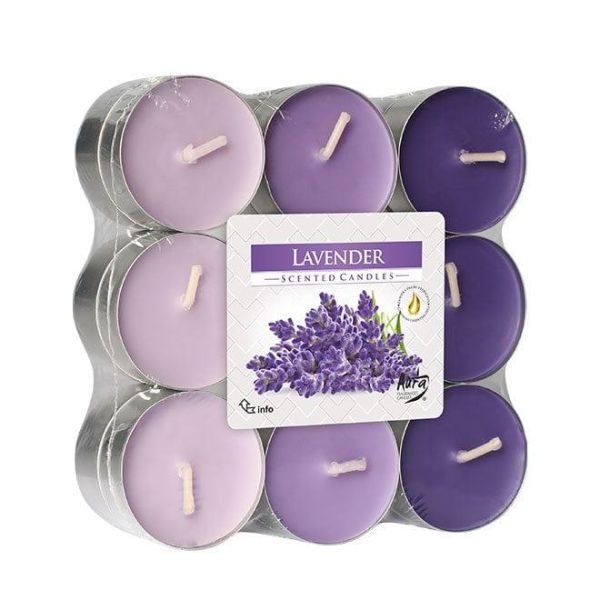 Свічка чайна пігулка ароматична Bispol мікс Лаванда D-3,9 см. 18 шт.