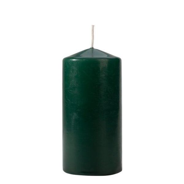 Свічка циліндр Bispol 6х12 см. темно-зелена