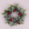 Венок Новогодний с красными ягодками 30 см. 75923
