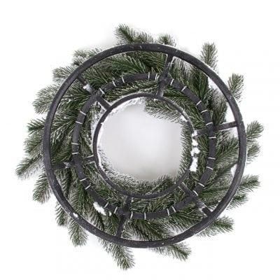 Венок литой заснеженный 40 см. 49494