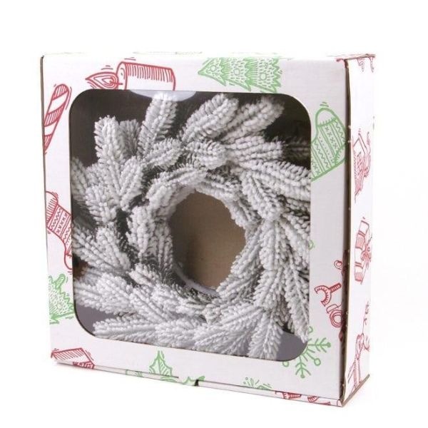 Венок литой заснеженный 40 см. 49494