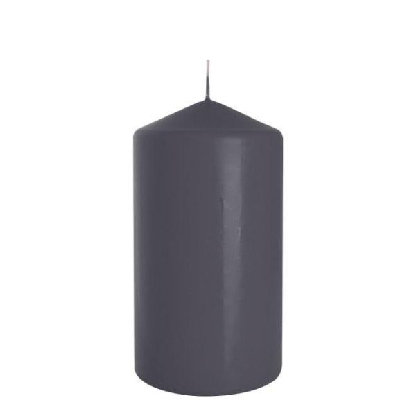 Свічка циліндр Bispol 8х15 см. сіра