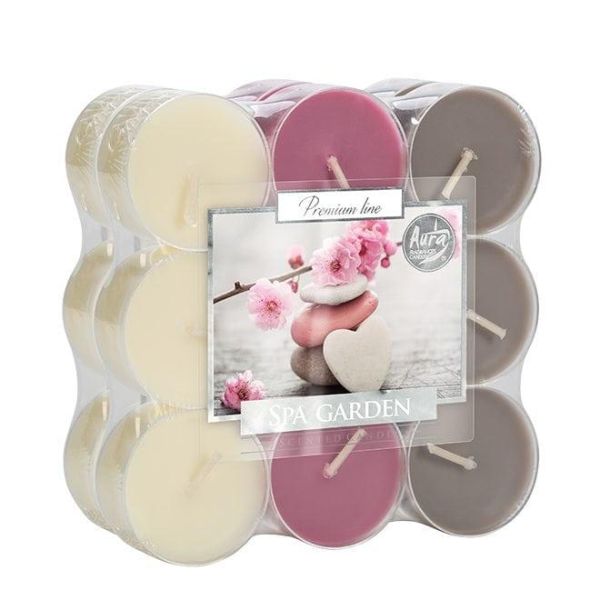 Свічка чайна пігулка ароматична Bispol мікс СПА сад D-3,8 см. 18 шт