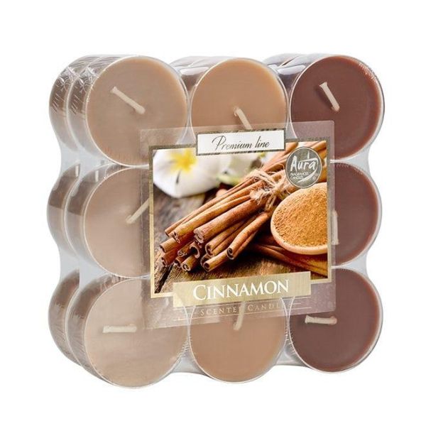 Свічка чайна пігулка ароматична Bispol мікс Кориця D-3,8 см. 18 шт