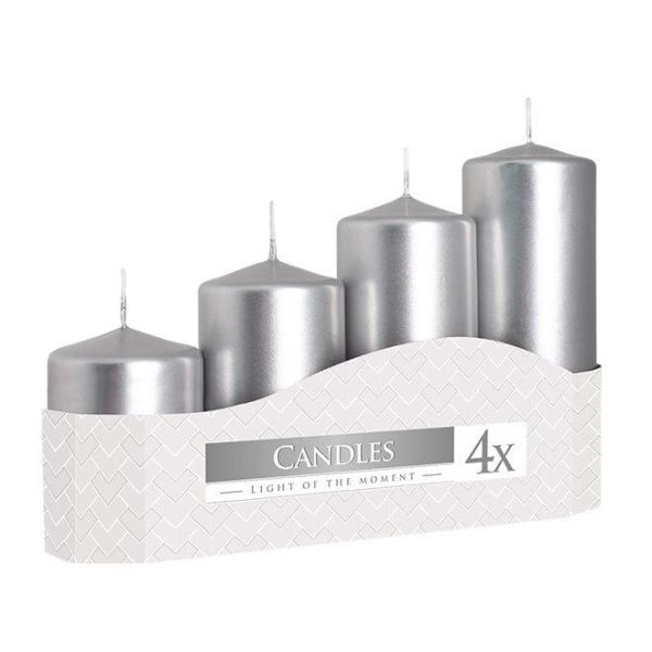 Комплект срібних свічок Bispol Циліндр 5х7,9,11,13 см. (4 шт.)
