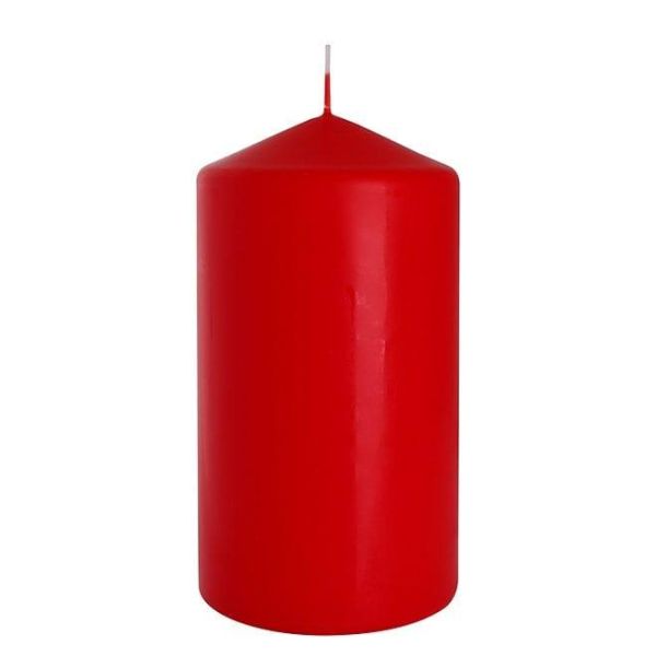 Свічка циліндр Bispol 8х15 см. червона