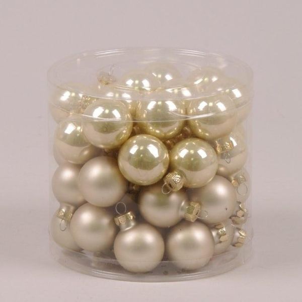 Шарики стеклянные 3 см. золотые-шампань (45 шт.) 44543