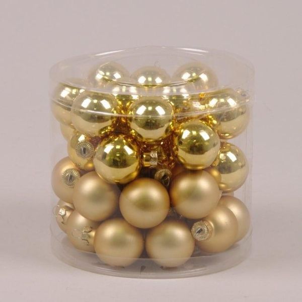 Шарики стеклянные 3 см. золотые (45 шт.) 44538