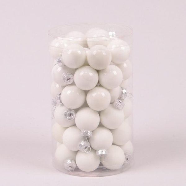 Шарики стеклянные 2,5 см. белые (48 шт.)