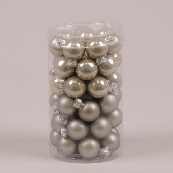 Шарики стеклянные 2,5 см. серые (48 шт.)